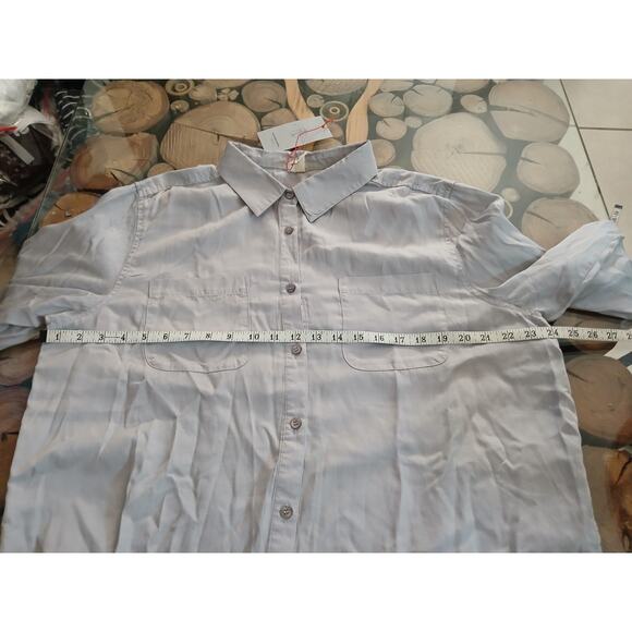 SCOTTeVEST Charlotte Chambray Shirt Long Sleeves Gray NWT Plus Size M1/XXL - Picture 10 of 12